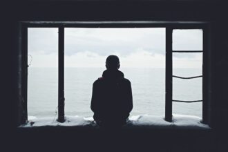 Photo lonely people conceal feelings