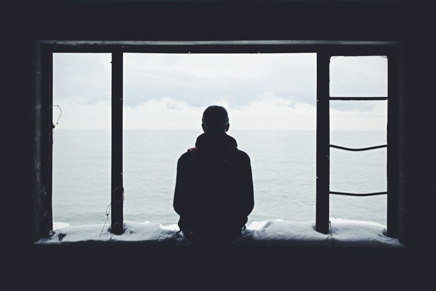 Photo lonely people conceal feelings