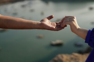 Photo asking for help concept